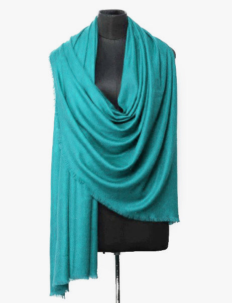 Turquoise Blue Pure Cashmere wool Scarf