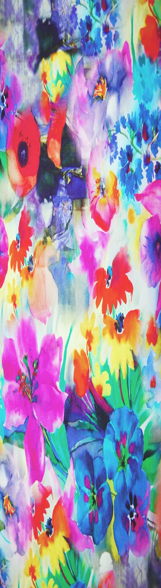 Aurora Bloom Watercolour Cashmere Wool Scarf