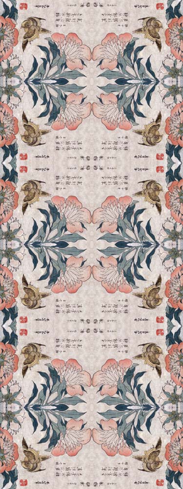 Pastel Petal Harmony Multicolour Japanese Floral Cotton Modal Designer Scarf