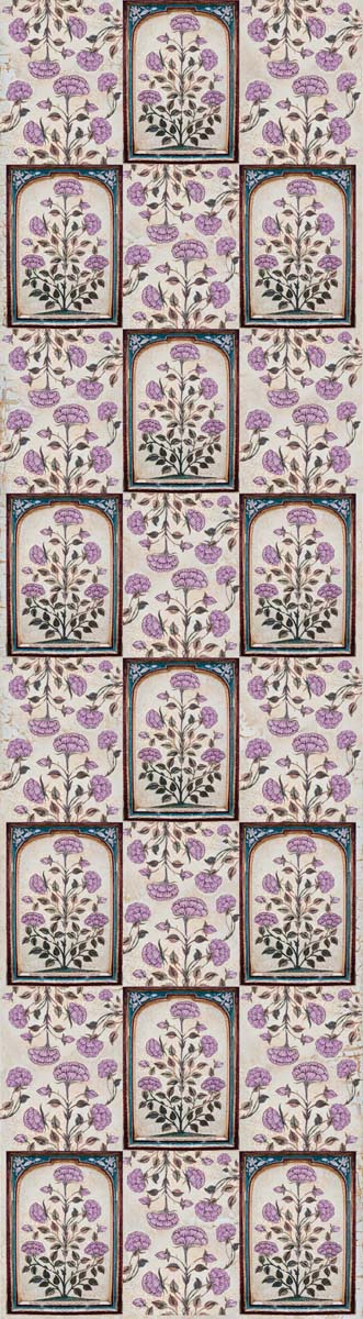 Purple Carnation Floral Panel Print Cotton Modal Summer Scarf