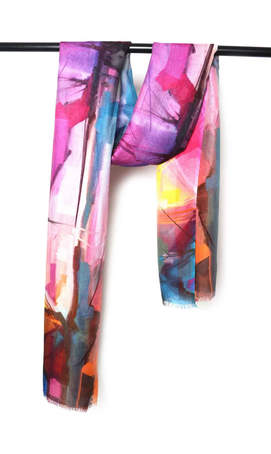 Abstract Modal Silk Designer Scarf