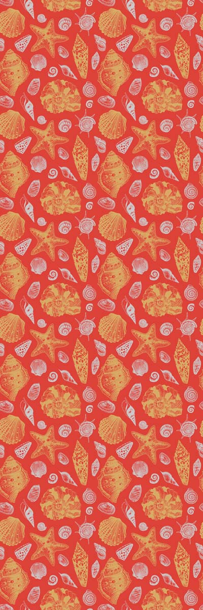 Coral Coast Silk Scarf – Seashell & Starfish Ocean Print Designer Scarf