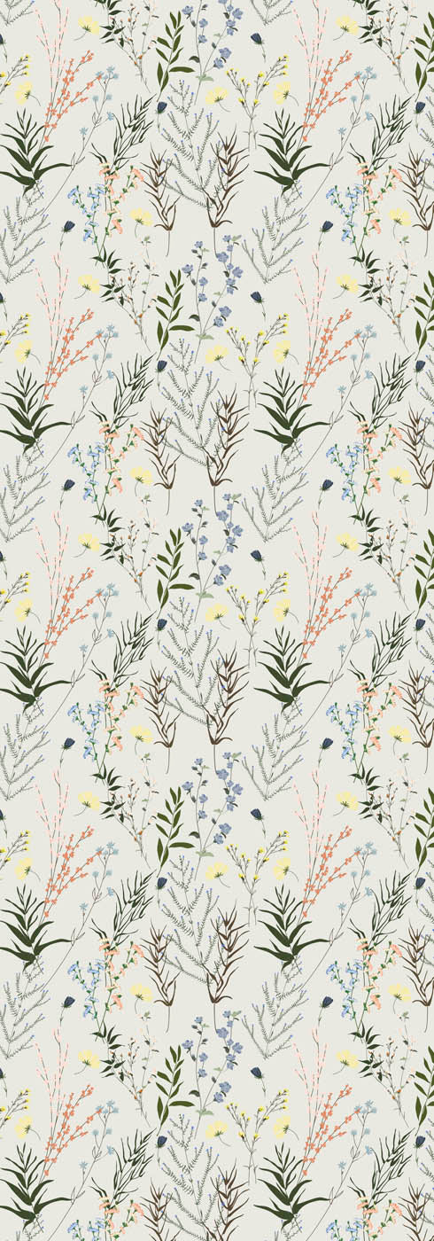 Wild Meadow Botanical Scarf – Cotton Modal Designer Wrap | Delicate Floral Nature Print