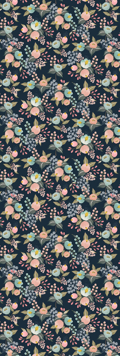 Midnight Bloom Bouquet Scarf – Pure Silk Designer Wrap | Dark Botanical Floral Print