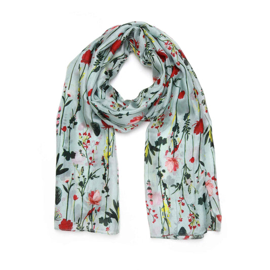 Floral Pure Silk Designer Scarf