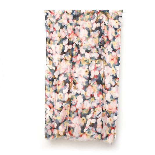 Abstract Blossom Mist Scarf – Modal Silk Designer Wrap | Multicolour Watercolor Effect