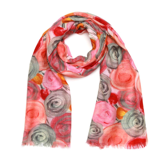 Floral Merino Silk Designer Scarf