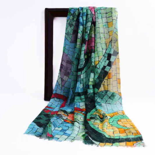 Abstract Modal Silk Designer Scarf