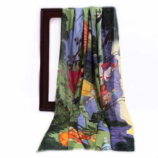 Traditional Abstract Modal Silk Designer Scarf