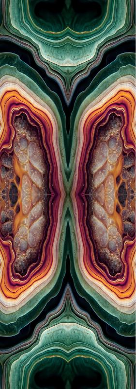 Agate Stone Abstract Scarf – Fine Wool Designer Wrap | Gemstone Crystal Art Print