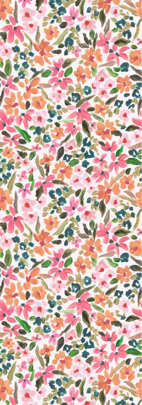 Blossom Garden Multicolor Floral Pure Silk Scarf | Hand-Painted Artistic Designer Wrap