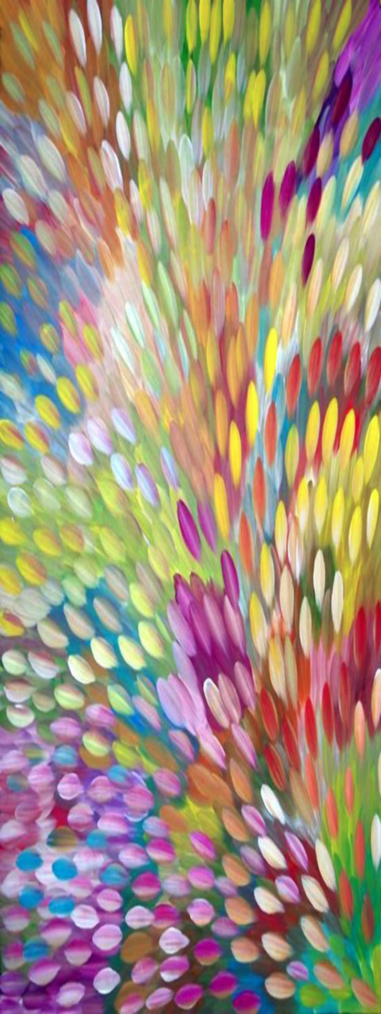 Rainbow Burst Abstract Multicolour Cotton Modal Designer Scarf | Vibrant Brushstroke Wrap