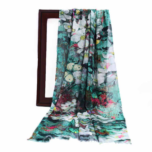 Floral Modal Silk Designer Scarf