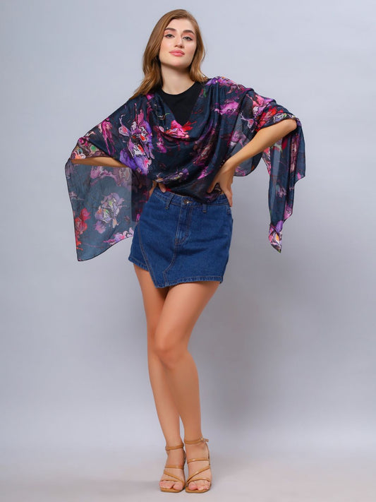 Floral Modal Silk Designer Scarf