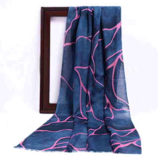 Midnight Vines Modal Silk Scarf – Contemporary Line Print