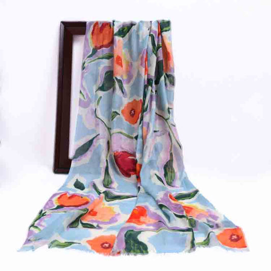 Floral Modal Silk Designer Scarf