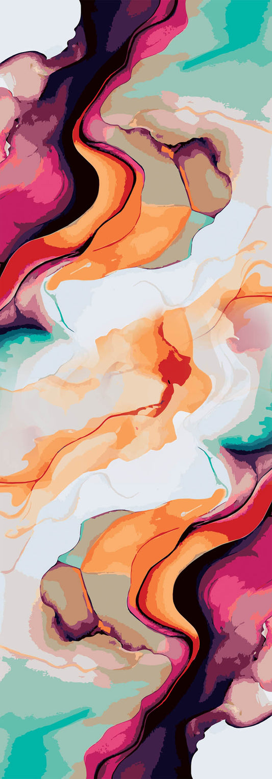 Aurora Waves Abstract Scarf – Modal Silk Designer Wrap | Multicolor Fluid Art Print