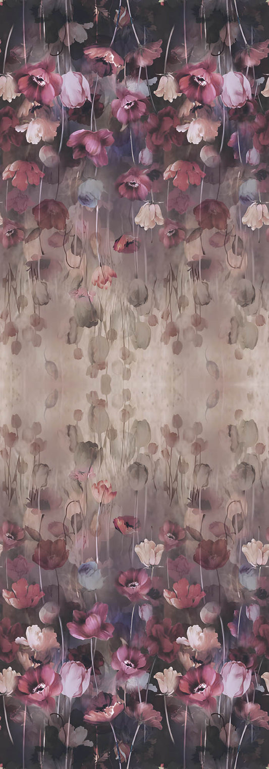 Midnight Bloom Scarf – Modal Silk Wrap | Dark Floral Garden Print