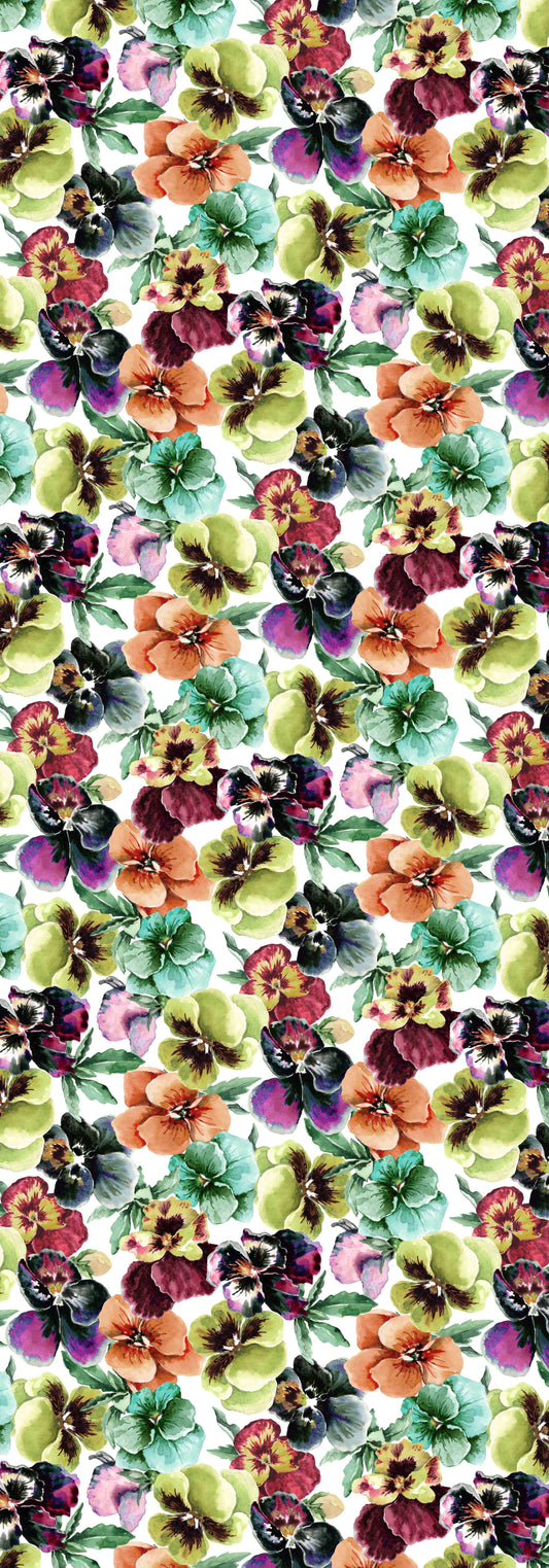 Botanical Pansy Garden Fine Wool Scarf – Floral Art Print
