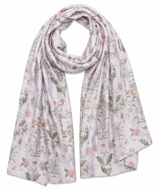 Floral Pure Silk Designer Scarf