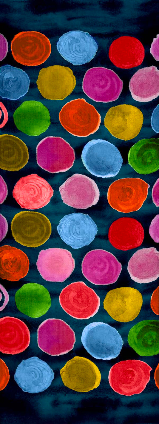 Midnight Polka Silk Scarf – Hand-Painted Dot Print