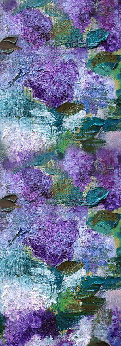 Abstract Purple Teal Textured Art Print Merino Wool Scarf