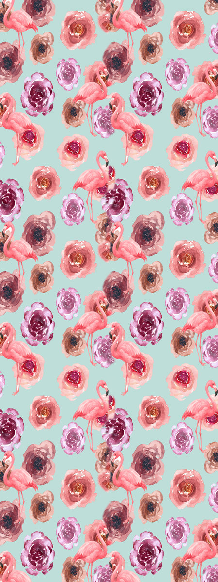 Pink Flamingo & Watercolour Floral Print Modal Silk Scarf