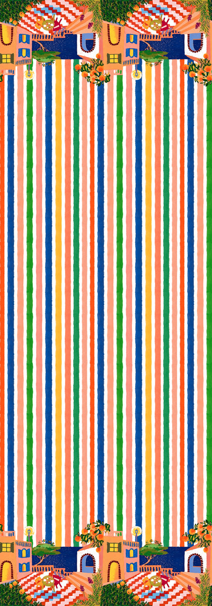 Mediterranean Coast Striped Modal Silk  Scarf