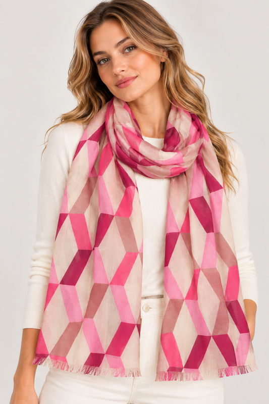 Isometric Harlequin Pure Silk Scarf