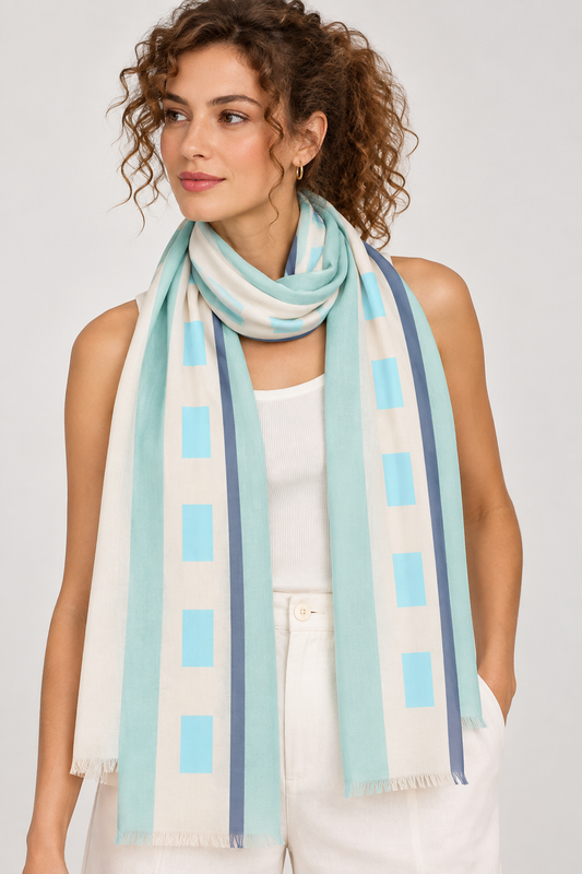Coastal Track Minimalist Pure Silk Scarf