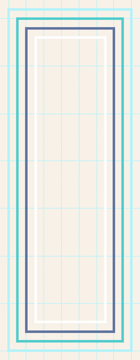 Cyan Nested Frame Pure Silk Scarf