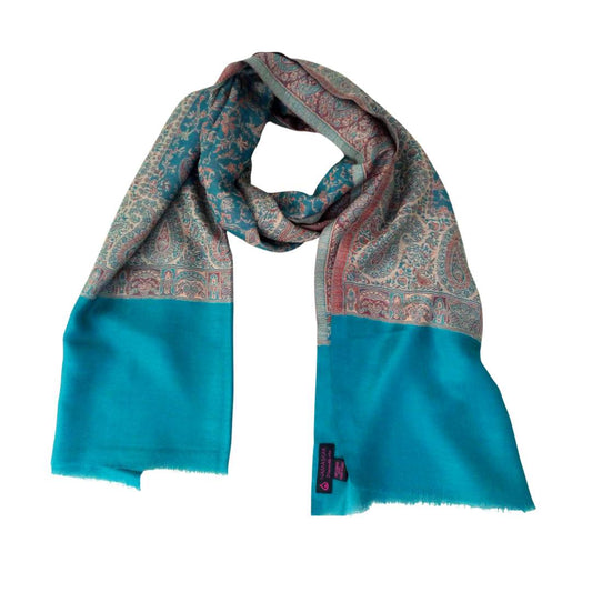 Ajrakh patterened Merino Wool Designer Scarf