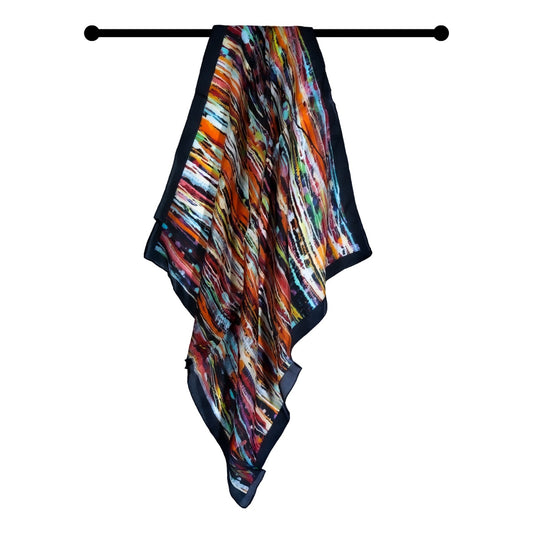 Abstract Pure Silk Pocket Square Scarf