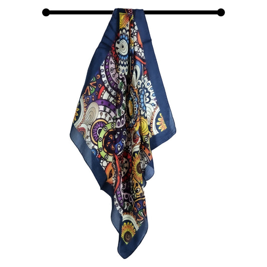 Geometric Pure Silk Square Scarf