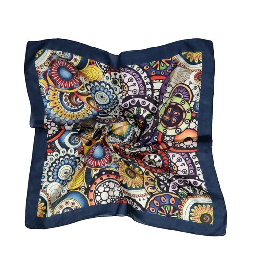 Geometric Pure Silk Square Scarf