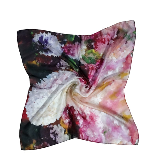 Floral Pure Silk Square Scarf