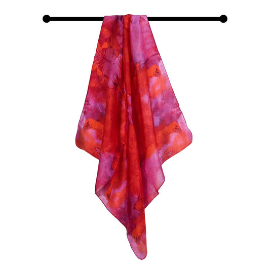 Foulard carré en pure soie abstrait