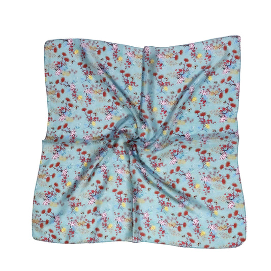 Floral Pure Silk Square Scarf