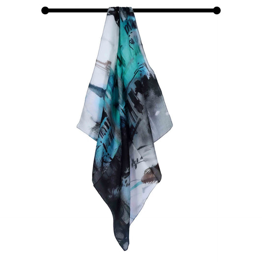 Architectural Pure Silk Pocket Square Scarf