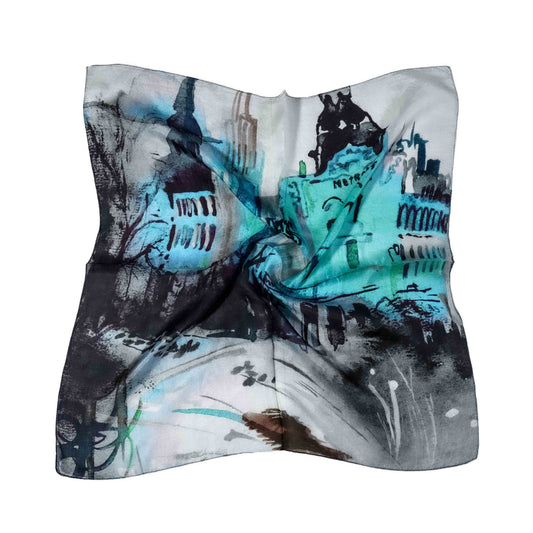 Architectural Pure Silk Pocket Square Scarf
