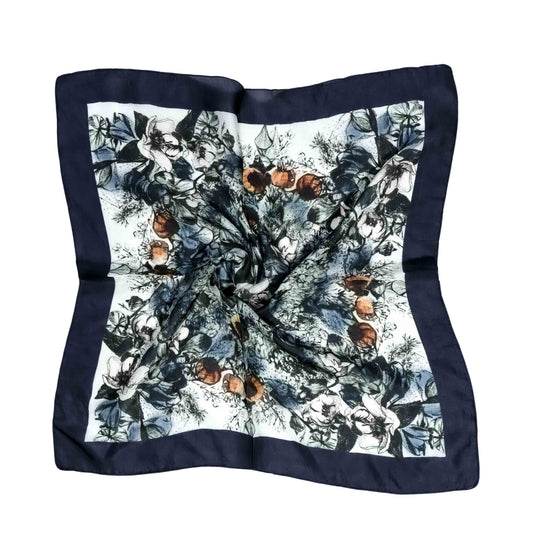 Floral Pure Silk Square Scarf