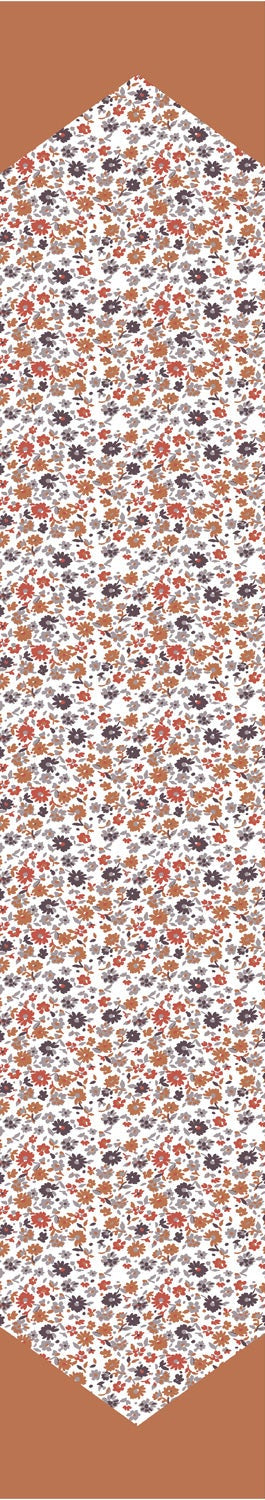 Floral Print Silk Skinny Scarf