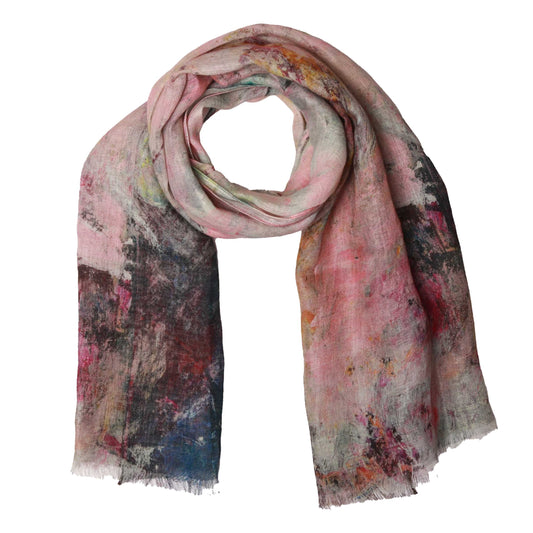 Abstract Pure Linen Designer Scarf