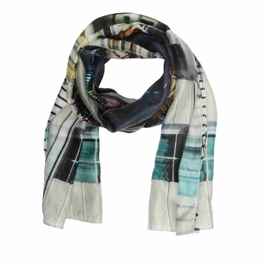 Foulard en soie pure architectural