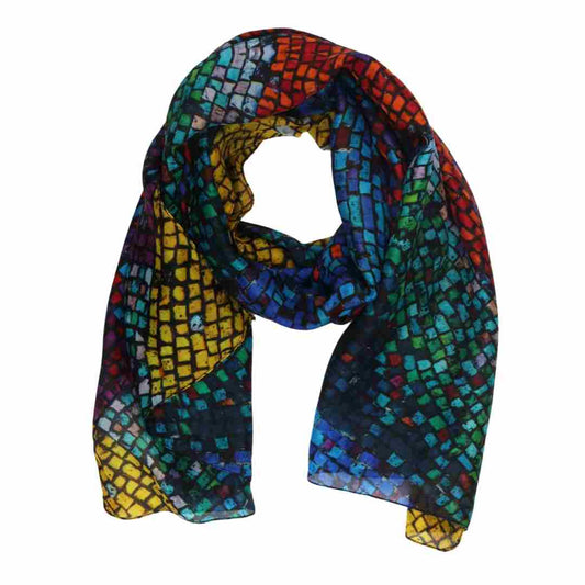 Foulard en pure soie abstrait de créateur