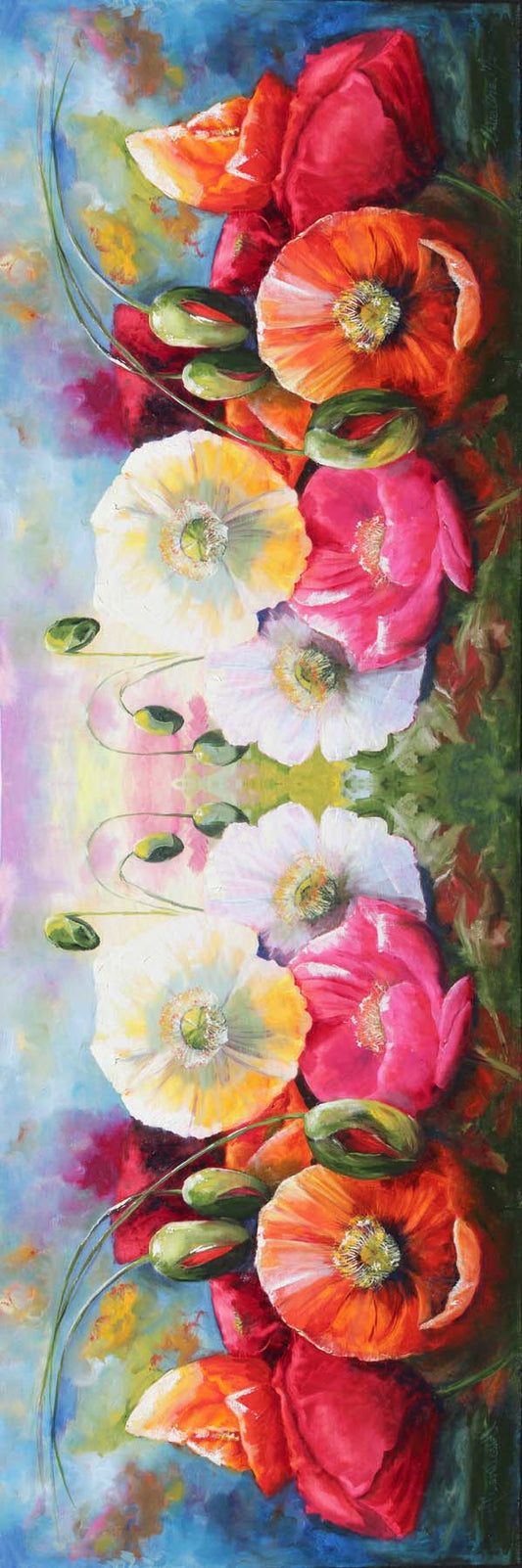 Poppy Bloom Voyage – Cotton Modal  Scarf