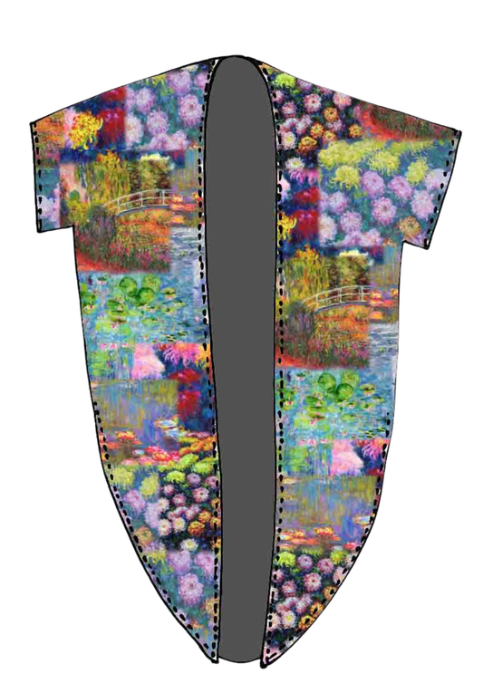 Kimono con abertura larga y estampado floral