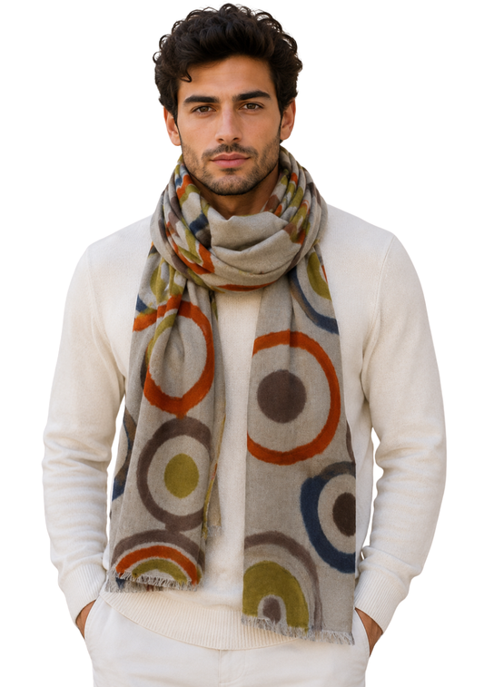 Bufanda de diseño de lana merino bordada con motivos florales Kantha
