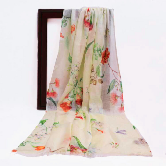 Floral Modal Silk Designer Scarf