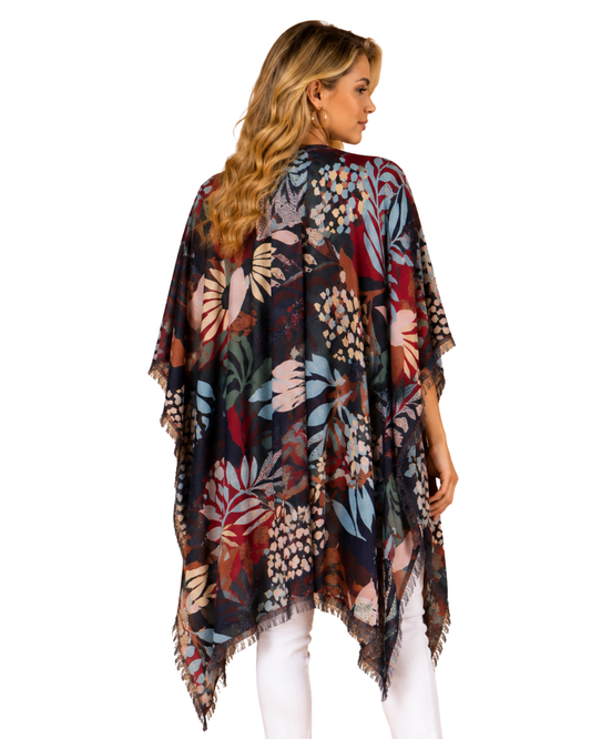 Tropical Merino Wool Travel Cape